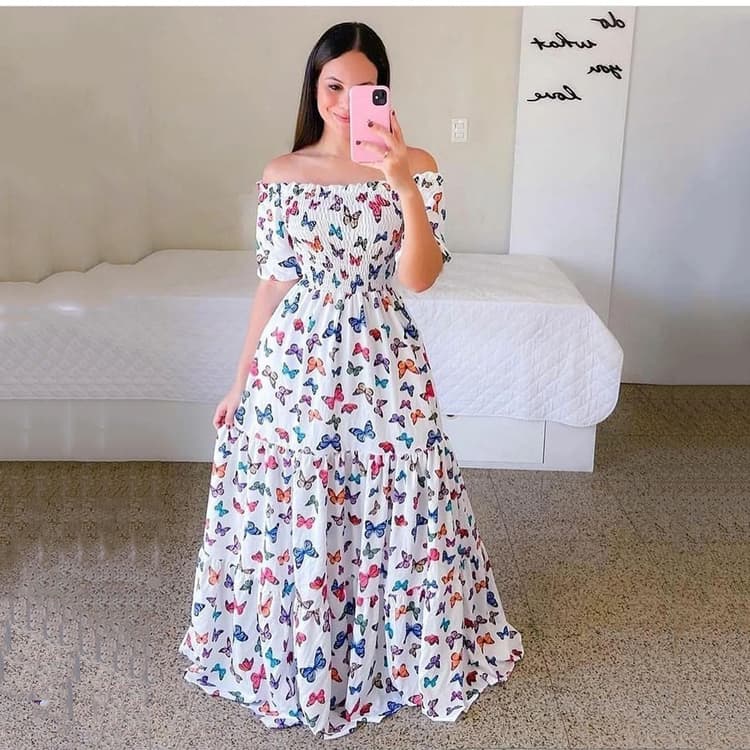 2023 Sexy One Shoulder Dress Colorful Gradient Print Long Style Dress