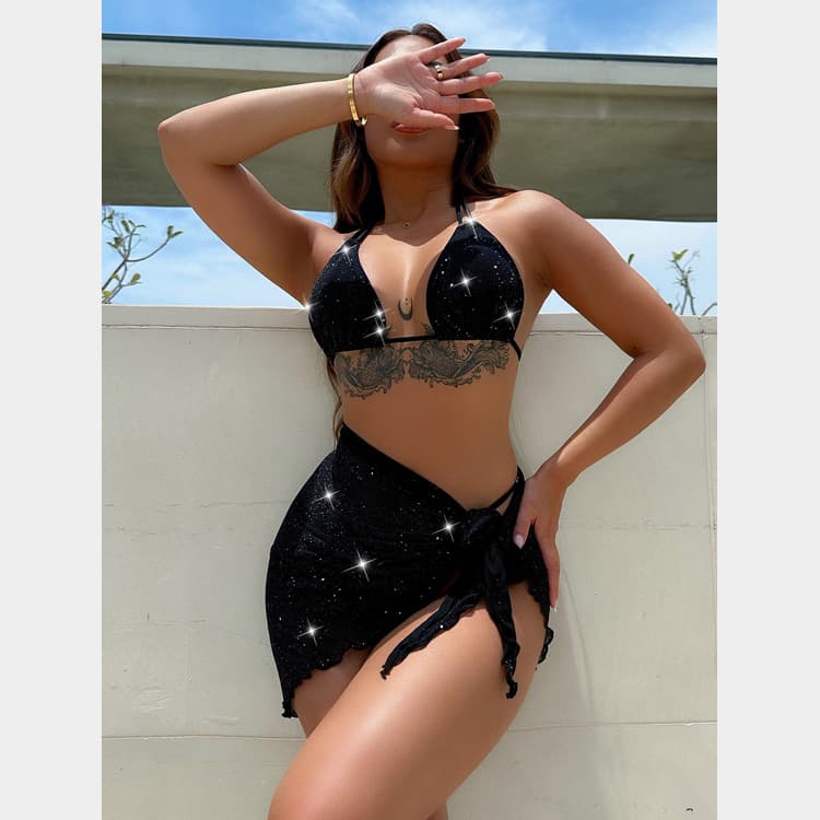 Outer Single Three Piece Swimsuit Bikini 2023 New Style Swimsuit Ladies Split Swimsuit