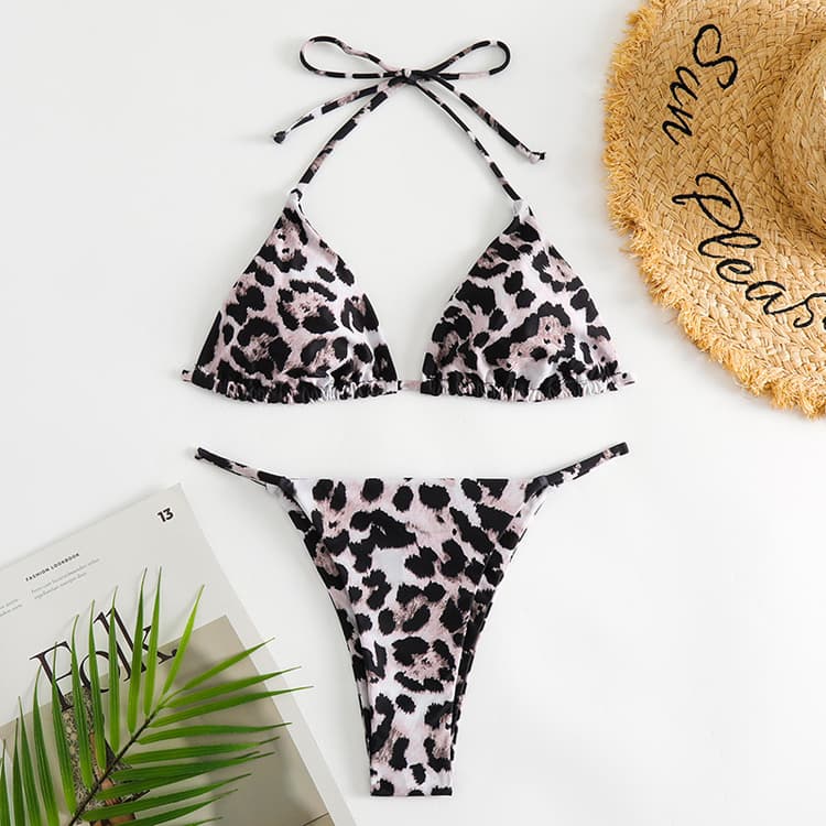 Wholesale Cartoon Print Swimsuit Tight Sexy Backless Reversible Bikini