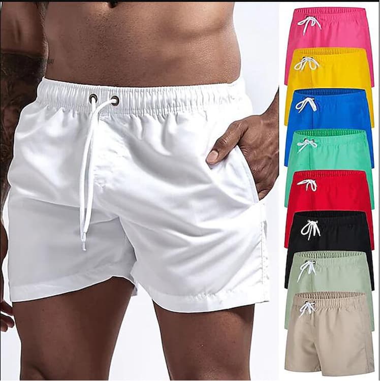 Summer Mens Beachwear Loose Large Quick Drying Casual Shorts Can Be Washed With Lining Swimming Trunks