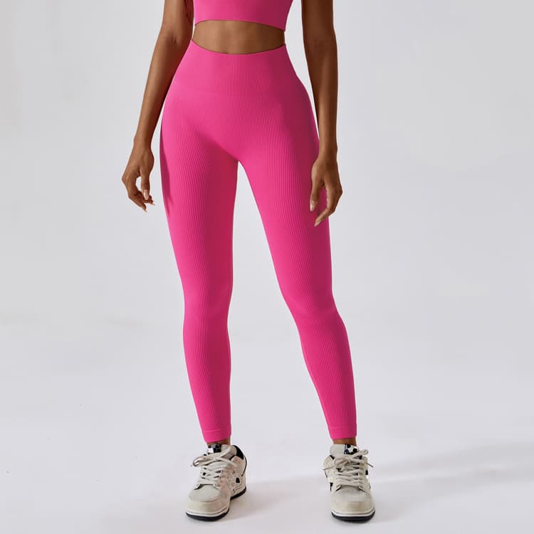 Thread High Waisted Tight Yoga Pants Peach Hip Lift Fitness Pants Quick Dry Over Running Pants