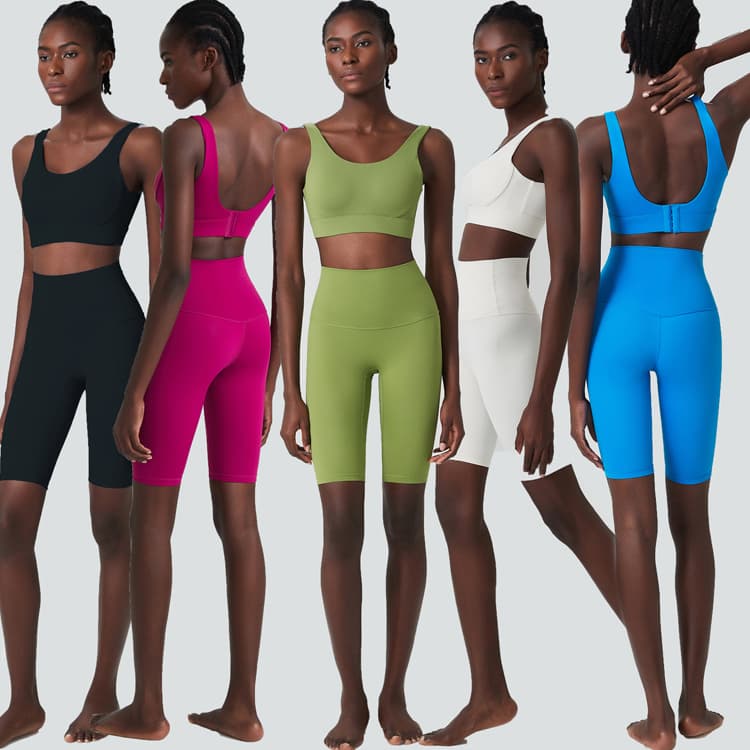 Breathing Cup Sports Underwear Shorts Suit Women Large Size Fitness Two Piece Yoga Set