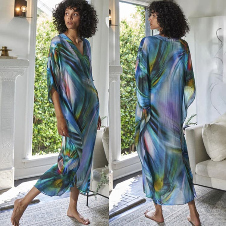 Wholesaler Loose Quick Drying Printed Holiday Dress Bikini Sun Shirt Beach Sexy Cover up for Women