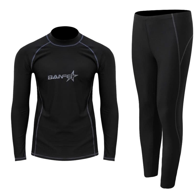 Two Piece Set Waterproof and Quick Drying Long Sleeved Nine Point Pants Diving Swimsuit Training Suit