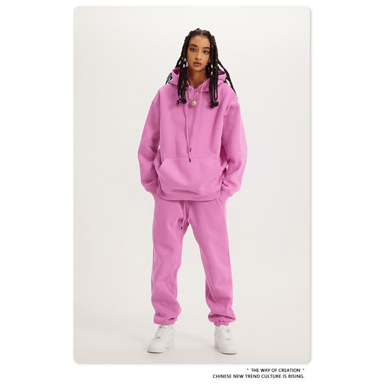 New Solid Color Hooded Sweatshirt Padded Thickened Sweatshirt Unisex Jogging Jersey
