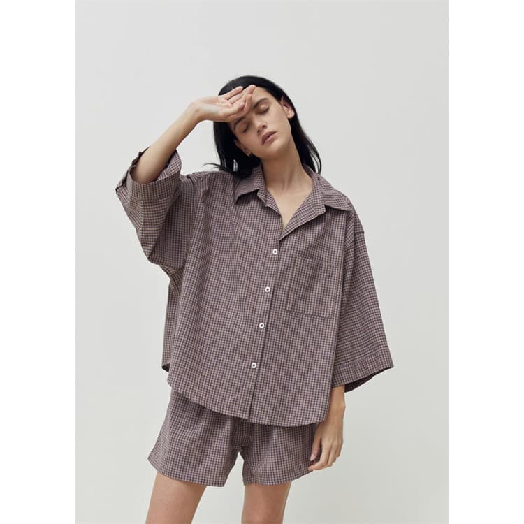 2023 Fashion Slouchy Style Son Loose Top and Shorts Pajamas Lounge Wear Women Set Suits