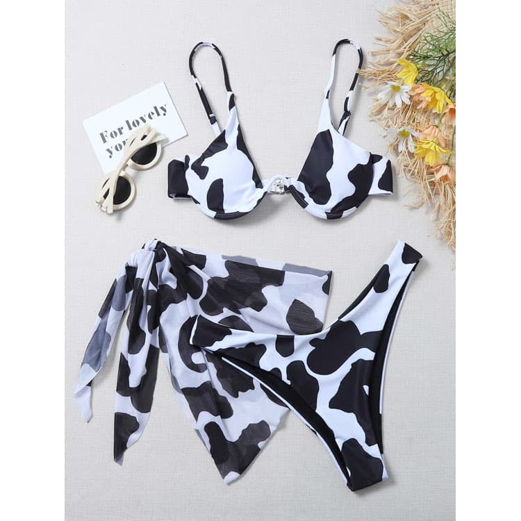 Factory Wholesale 2024 New Style Leopard Print Character Tight Split Bikini Swimsuit for Women