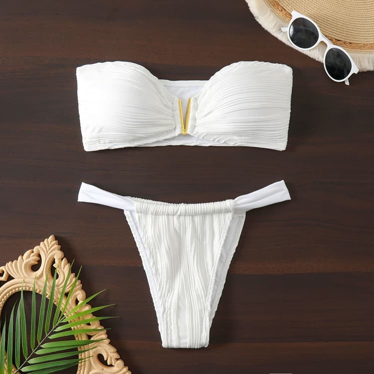 2024 New Special Fabric High Waist Two Piece Swimsuit Bikini for Women