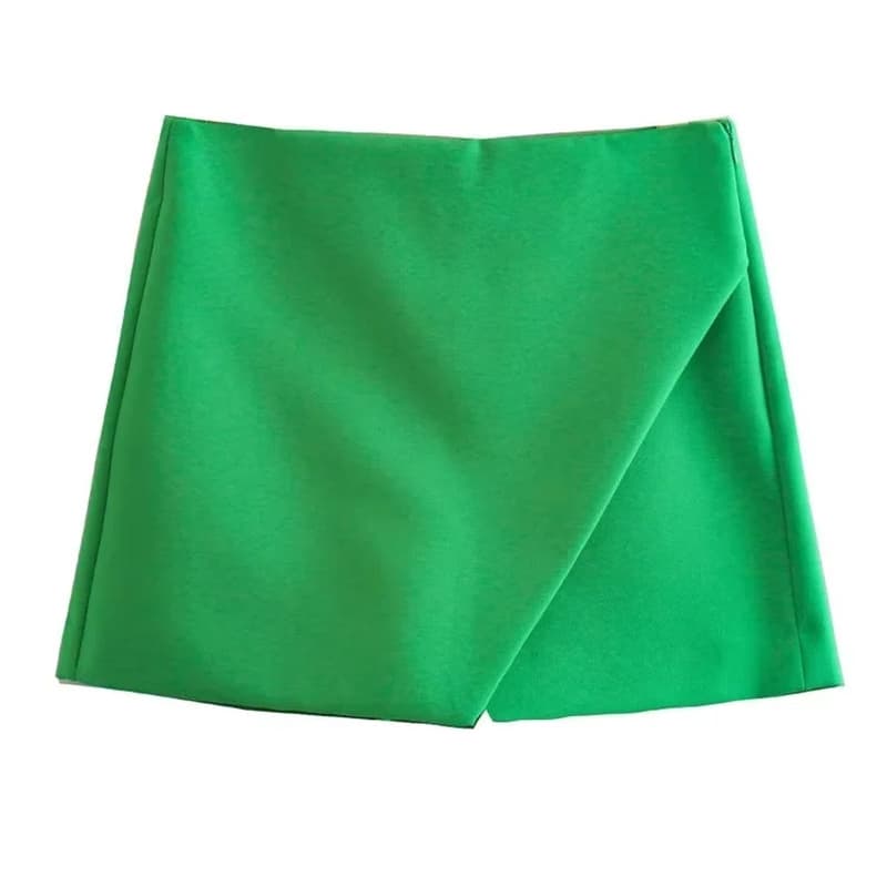 2023 Spring New Fashion Solid Color Asymmetric Culottes Casual High Waist Shorts Women