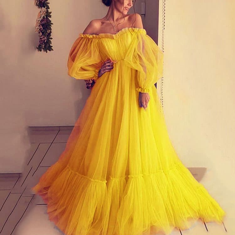 2023 New Strapless Gauze Long Sleeve Wedding Dress Ball Gown Dress