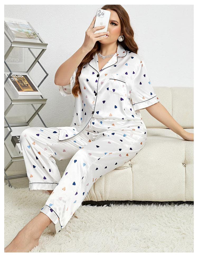 Summer New love Printing Sexy Home Clothes Pajamas Simple Fashion Casual Comfortable Pajamas Set