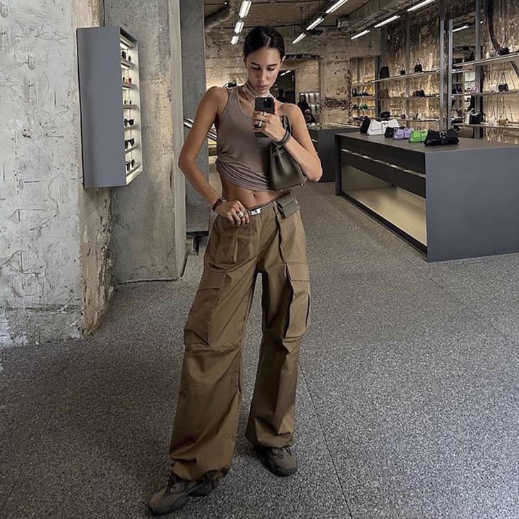 Low Waist Retro Overalls Women Summer Hot Girls Casual Straight Wide Leg Pants