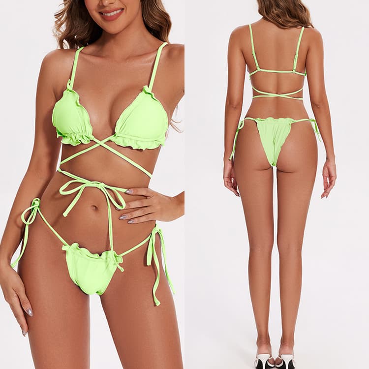 Hot Selling Bra Pink Waist Bandage Super Sexy Bikinis 2 Piece Swim Wear& Beachwear