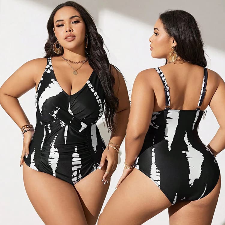 Simple One Piece Black White Zebra Sexy Bikini Plus Size Vacation Beach Swimsuit 2024 Available