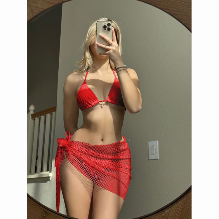 Custom U Ring One Shoulder Bikini Push up 3 Piece Swimsuit Suit Set Sexy Simple Bikini With Cover
