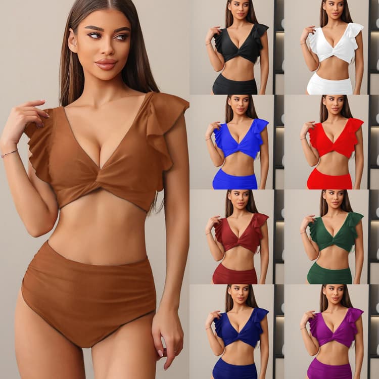 Wholesale Fitness Swimwear 2025 New Bikini Swimwear High Waist Swim Trunks Bikini Swimwear