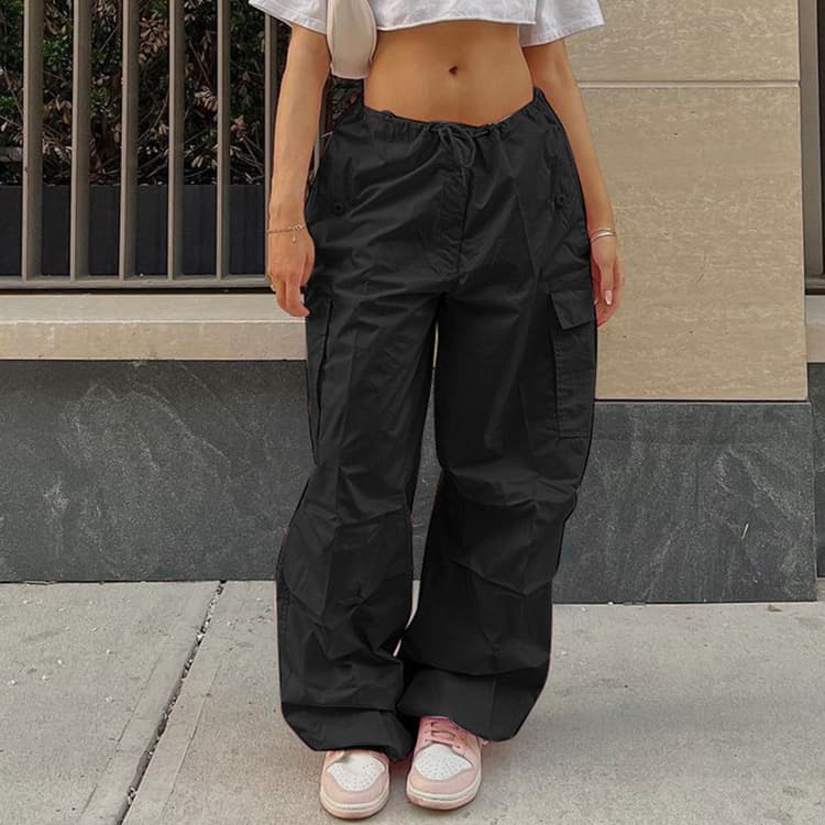 2023 Autumn High Waist Casual Pants Women Wide Leg Loose Oversize Tied Straight Overalls