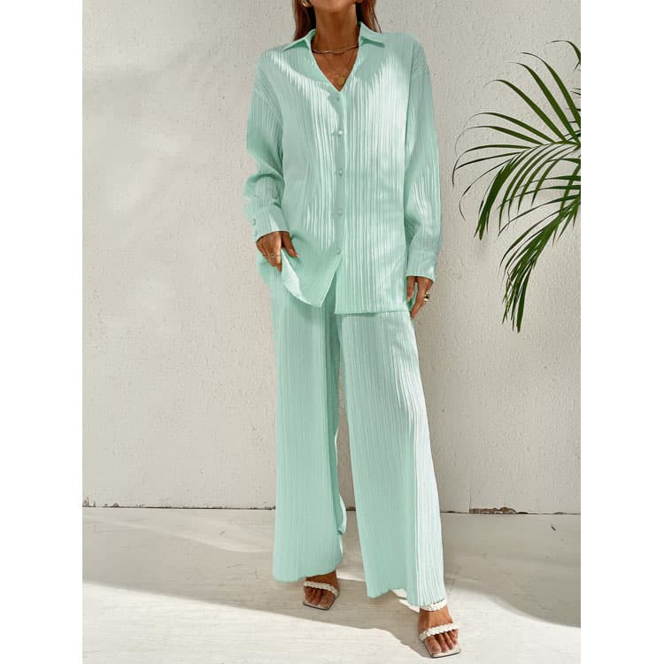 Fashion Popular Comfortable Casual Solid Color Suit Folding Elements Simplicity Ladies Suits