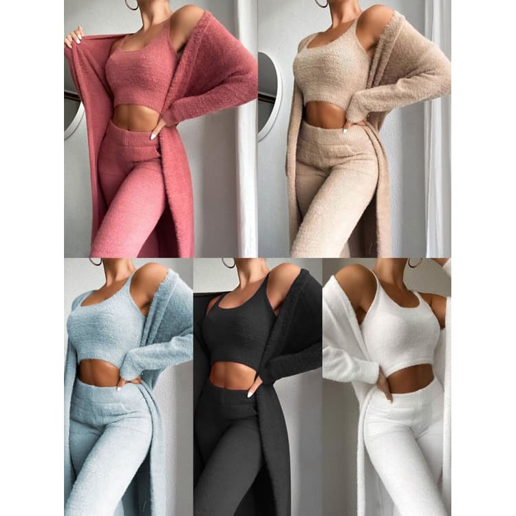 Autumn New French Cardigan Classic Basic Knitted Sweater Round Neck Casual Knitted Cardigan