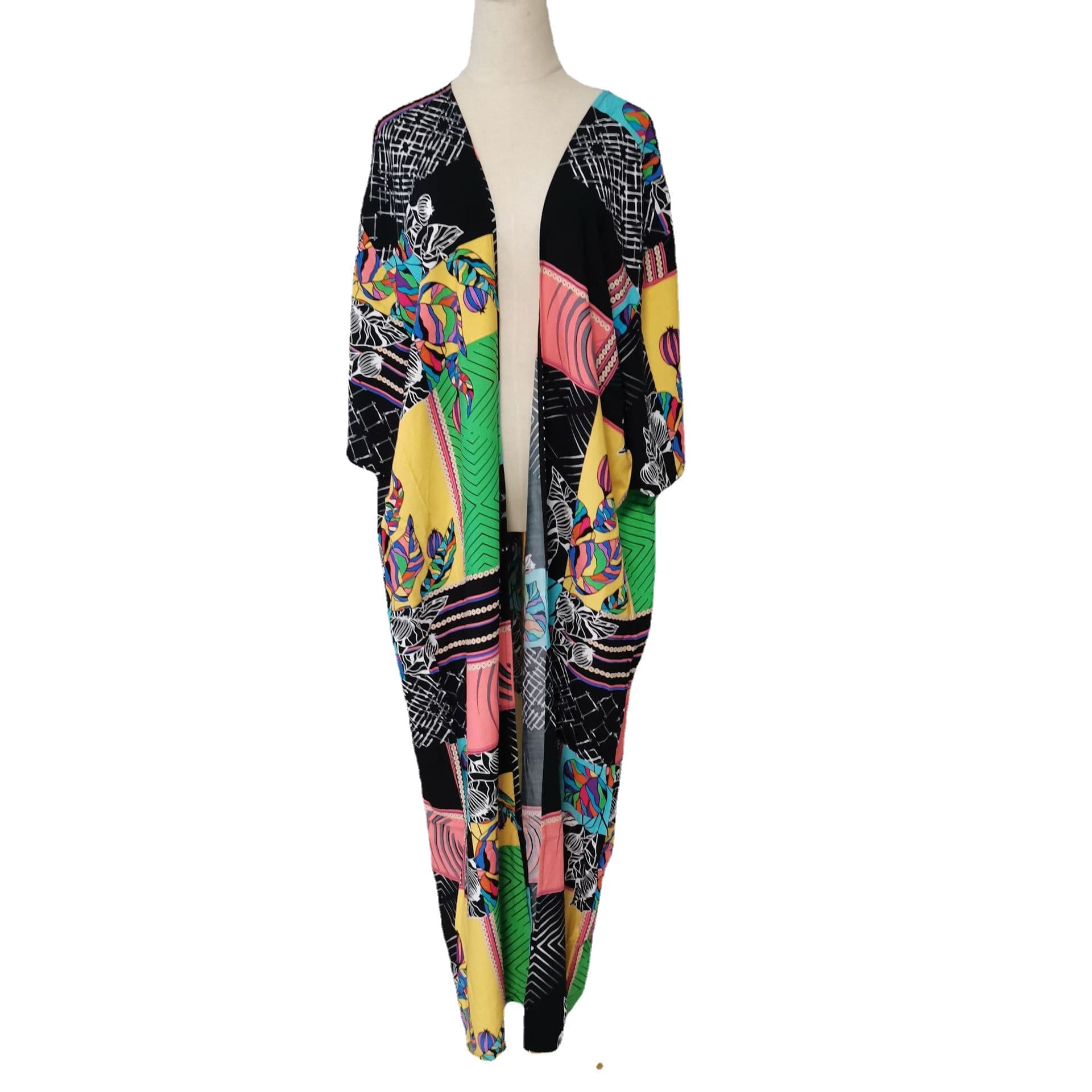 Quick Drying Floral Print Cardigan Beach Holiday Skirt Sun Protection Shirt Bikini Cover up