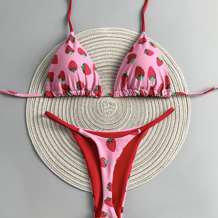 The Latest Hot Sell Double Sides Bikini Swimwear Sexy Mini Micro Bikinis Print Swimsuit Wholesale