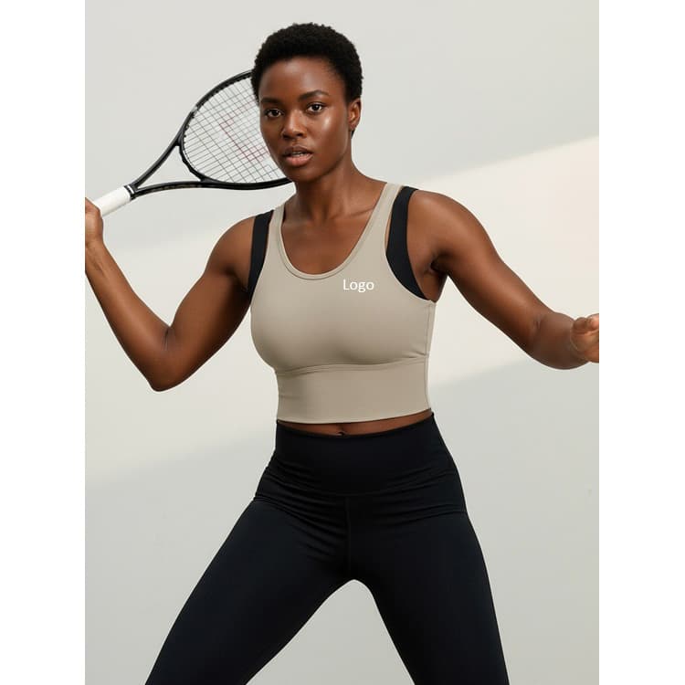 S-5XL Nylon Spandex Contrast Straps Running Sports Bra Plus Size Shockproof and Push up Yoga Bra