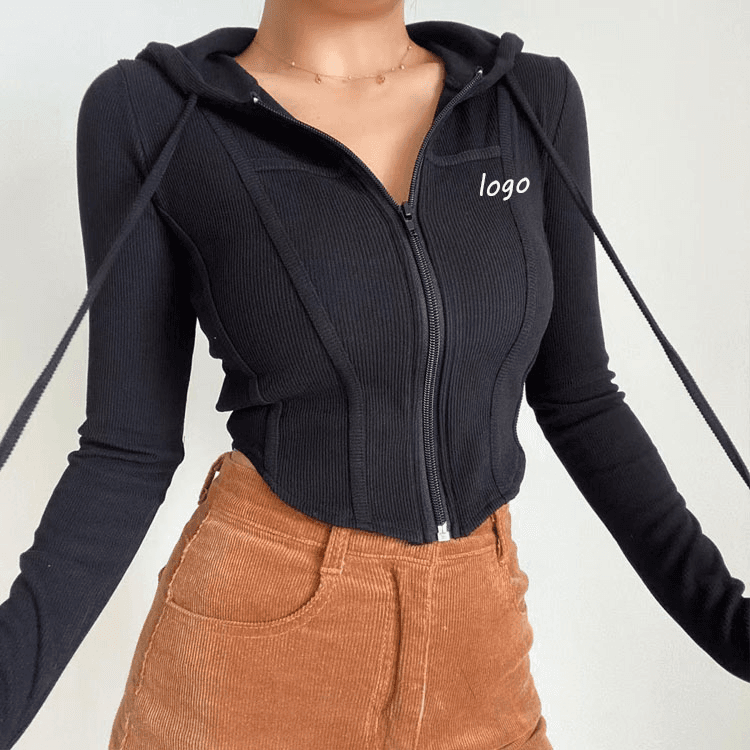 New Women Fitness Clothes Sports Tops Running Jacket Fitness Clothes Long Sleeve Yoga Zipper Hooded Jacket