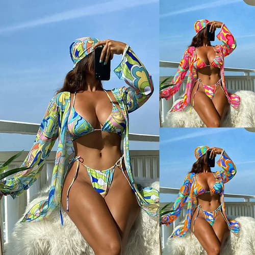 Hot Sell 2024 New Sexy Crochet Patchwork Printed Halter Dress Bohemian Beach Long Dress for Women