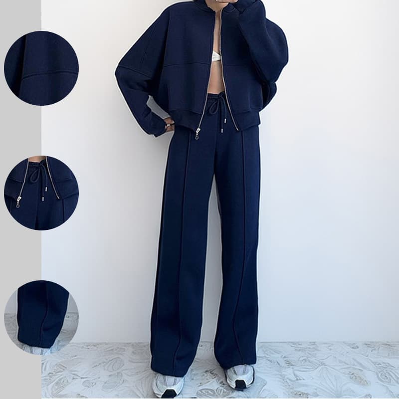 2026 New Spring Women's Cross-border European And American Pants Set Casual Solid Color Loose Lace Sweatshirt Sports Suit
