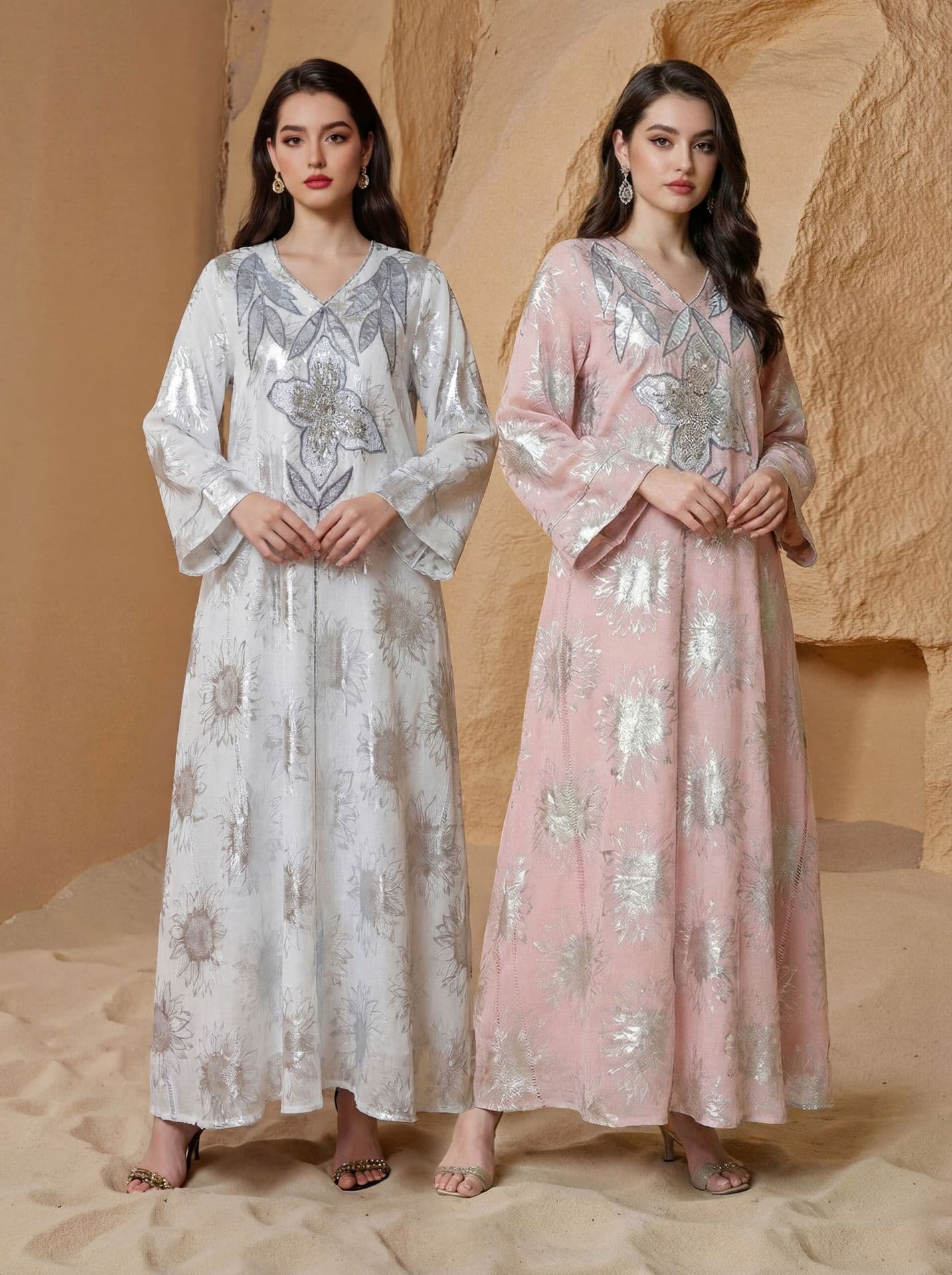Origin Factory Spot New Long Dress Four Seasons Universal Sweatshirt Elegant Ladies Printed Nail Bead Dress