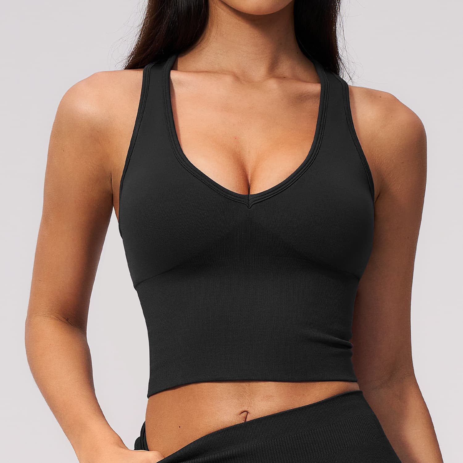 New Sport Vest V-neck Waist Shape Back Shaping Sport Running Fitness Shockproof Yoga Top 7655
