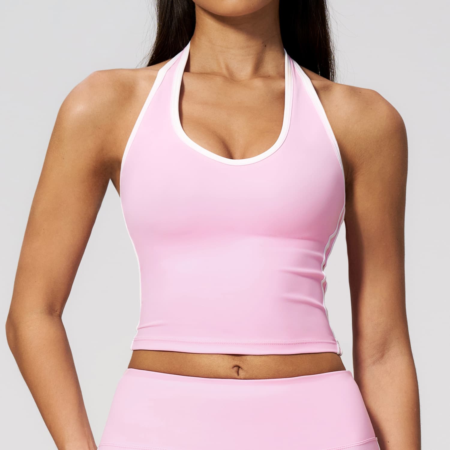 New Hanging Neck Back Yoga Vest Contrast Tight Trim Yoga Top Outdoor Fitness Sport Underwear 4506