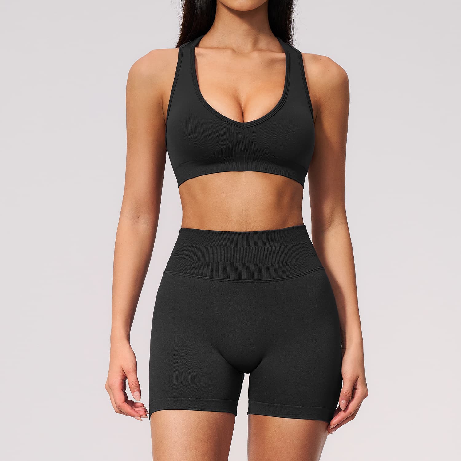 New Sports Suit Workout Suit Back Damping Fixed Cup Yoga Clothing Running Training Fitness Suit Women 7655