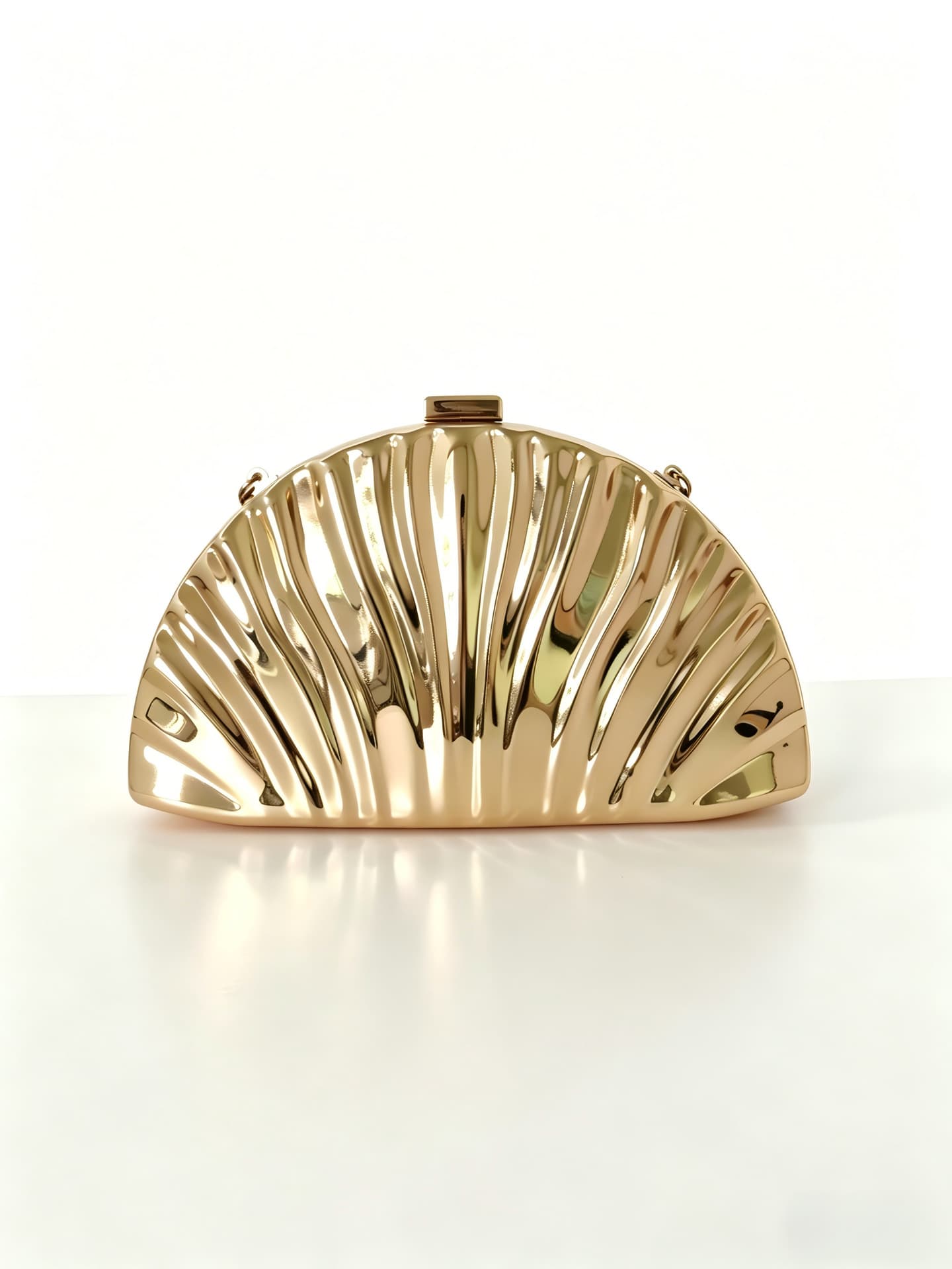 Cross-border Gold Corrugated Dinner Handbag European And American Premium Dinner Bag Shoulder Messenger Metal Dinner Bag