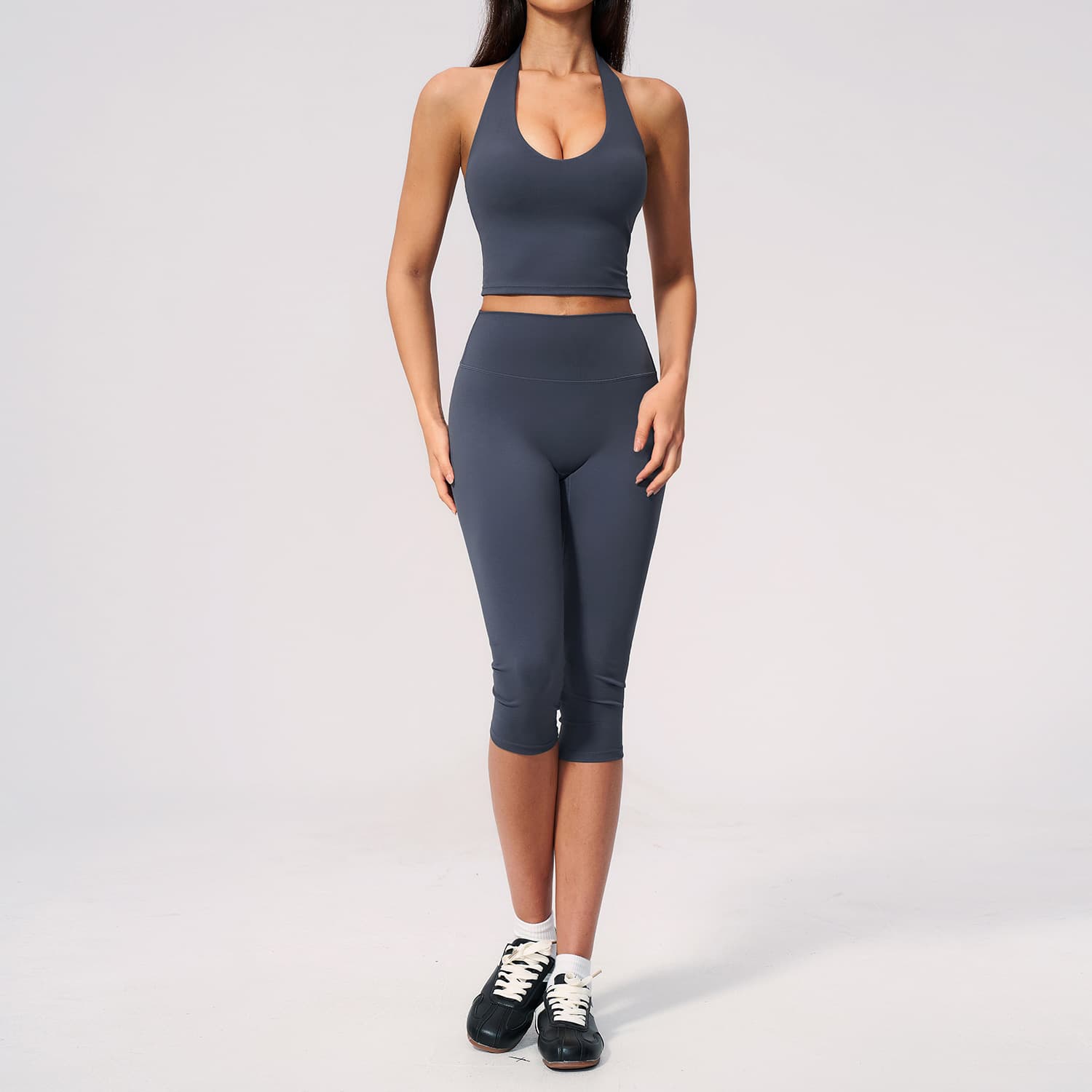 New Yoga Set Women's Quick Dry Peach Hip Tight Belly Containment Breathable Fitness Running Outdoor Exercise Set 5529