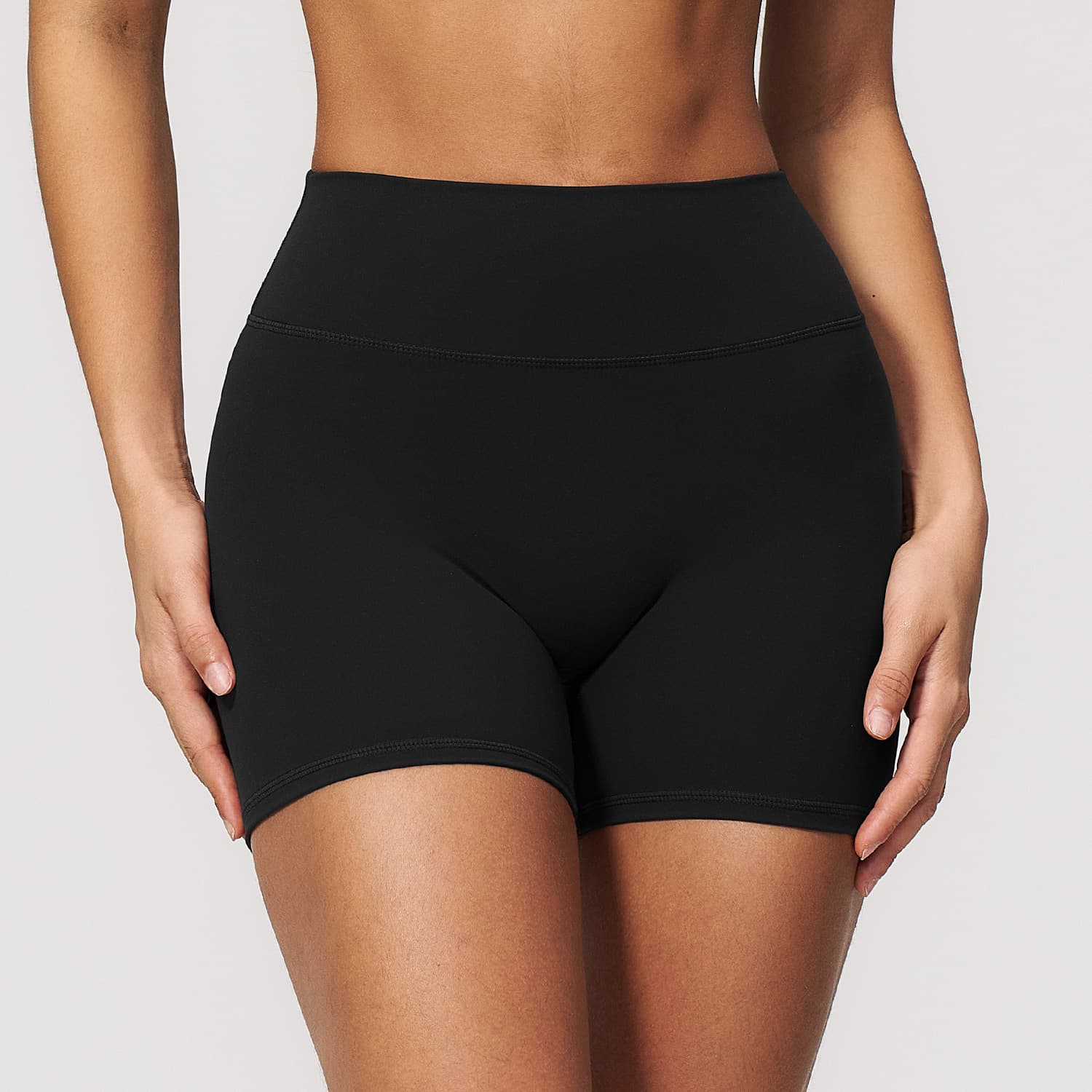 Cross-border New Yoga Shorts High Waist Double Waist Head Outdoor Running Fitness Hip Lifting Exercise Three-point Pants Women 4208