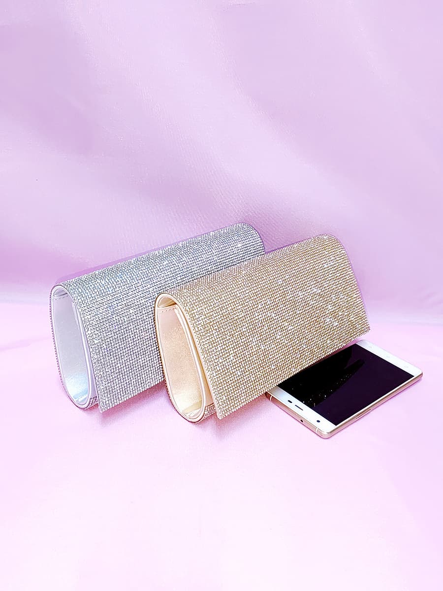 New Cross-border Thick Artificial Silk Sparkling Diamond Set Dinner Bag Fashion Messenger Bag Premium Handbag Women