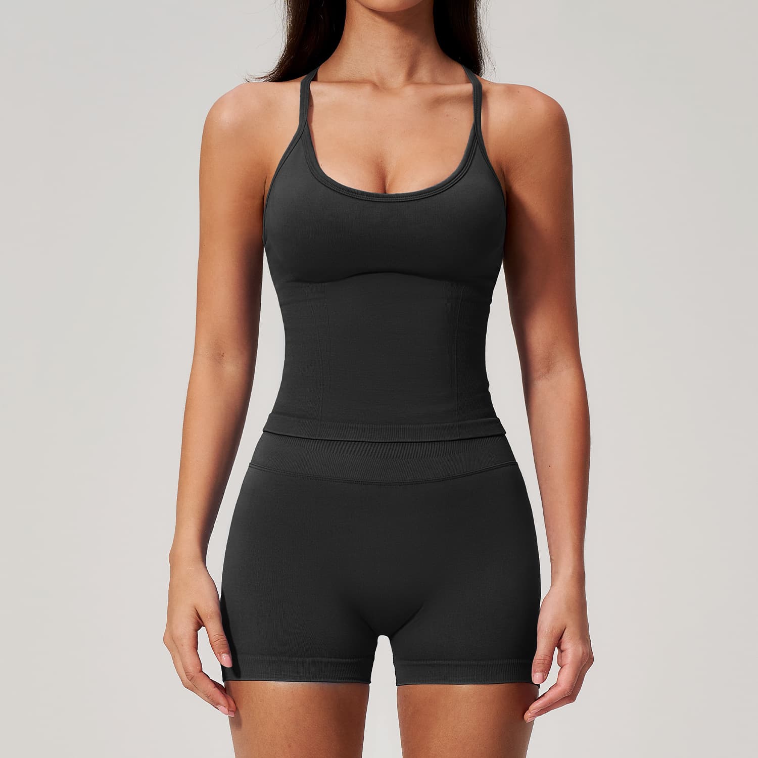 Summer New Yoga Clothing Set Women Slim Back Wrap High Waist Speed Dry Breathable Exercise Fitness 3595