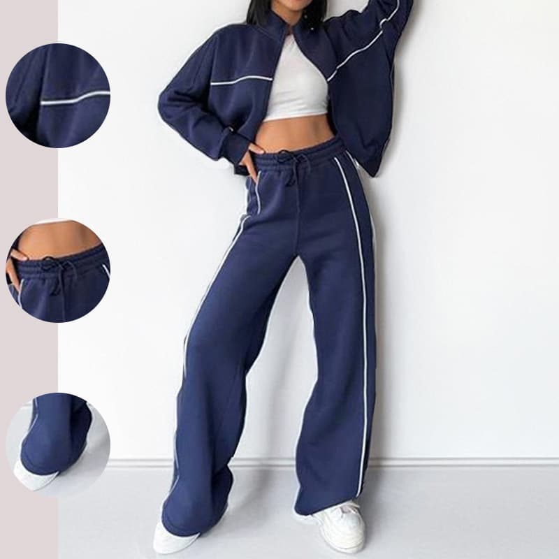 2026 New Spring Women's Cross-border European And American Suit Casual Loose Fashion Lace Sweatshirt Sports Suit Women