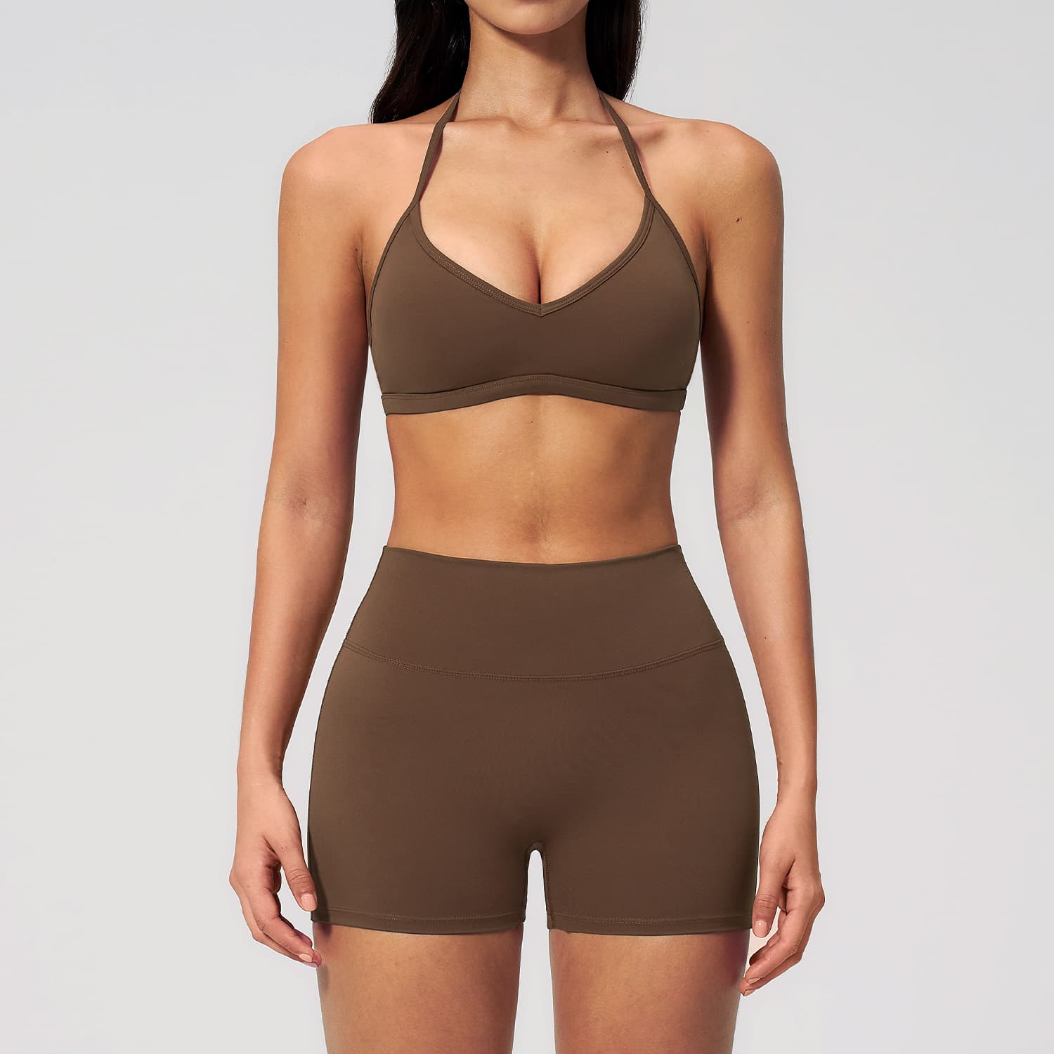 New Tight Neck Hanging Yoga Suit Breathable Quick Dry Cross-border Leisure Fitness Exercise Suit Women 5555