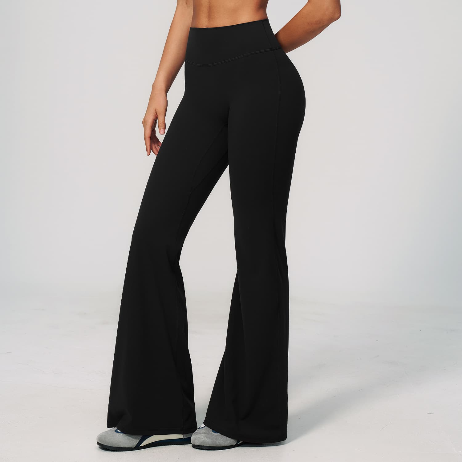 Summer New Brushed Yoga Trousers High Waist Hip Lifting Outdoor Running Fitness Flared Pants Women 4208