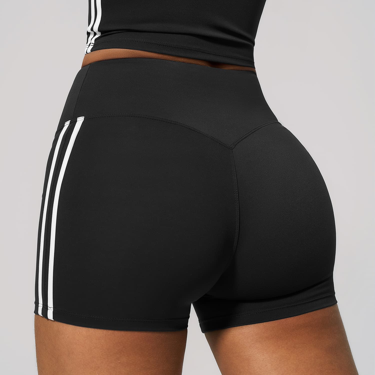 New Sport Triple Pants Women Contrast High Waist Nude Hip No Embarrassment Line Fitness Running Yoga Shorts 4506