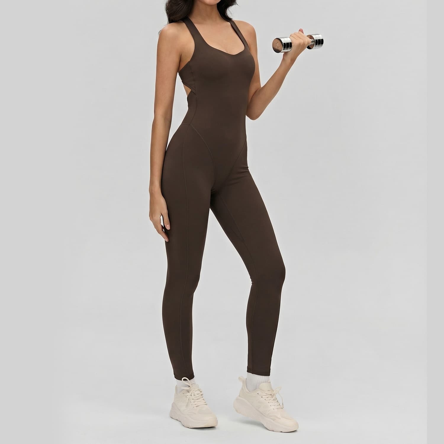 Cross-border European And American Yoga Jumpsuit Women Detachable Chest Pad Fitness Jumpsuit Hollowed Out Beauty Back Pilates Yoga Clothing