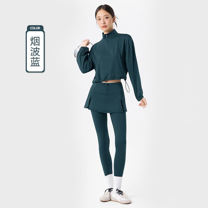 Women's Sports Suit Fall Winter Fleece Warm Long Sleeve Exercise Suit Two Piece Outer Wear Loose Casual Yoga Suit