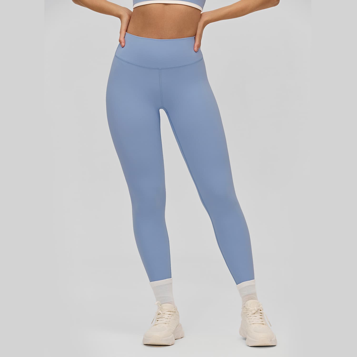 European And American Yoga Pants Women High Waist Abdomen Fitness Pants Peach Hip Lift Nude Outer Wear Running Sports Leggings