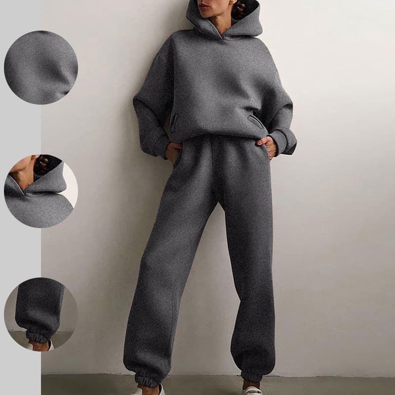 2026 New Spring Women's Solid Color Casual Fashion Sports Pants Two-piece Sweatshirt Sports Suit Women