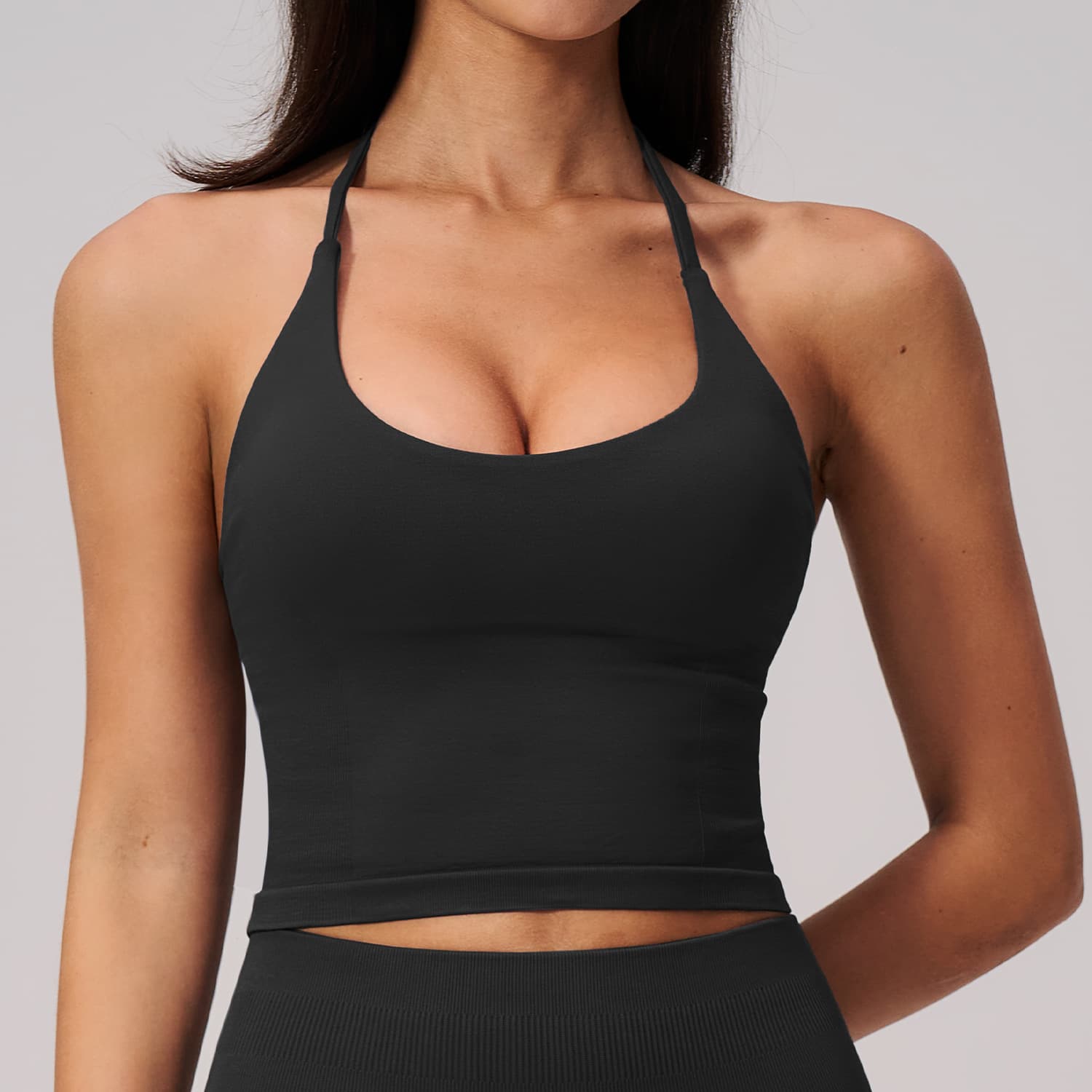 Amazon Necklace Sport Vest Backless Shockproof Running Fitness Top Sexy Back Yoga Clothing Bra 2557