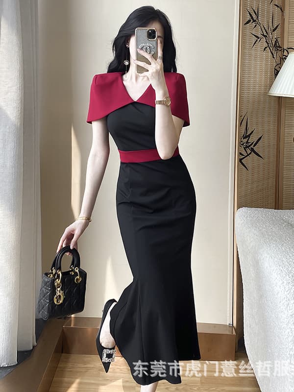 2628 Premium Reception Waist Pack French Long Hip Dress Formal Occasion Dress - List Price Must Not Be Less Than 238