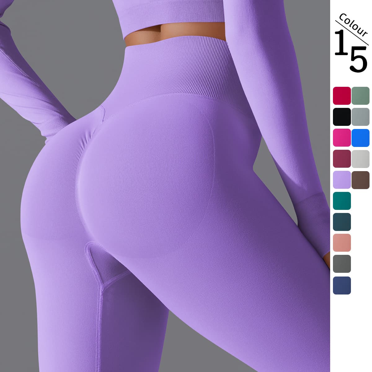 European And American Cross-border Seamless Solid Color Peach Sports Pants Tight Running Fitness Yoga Clothing High Waist Hip Yoga Pants Women