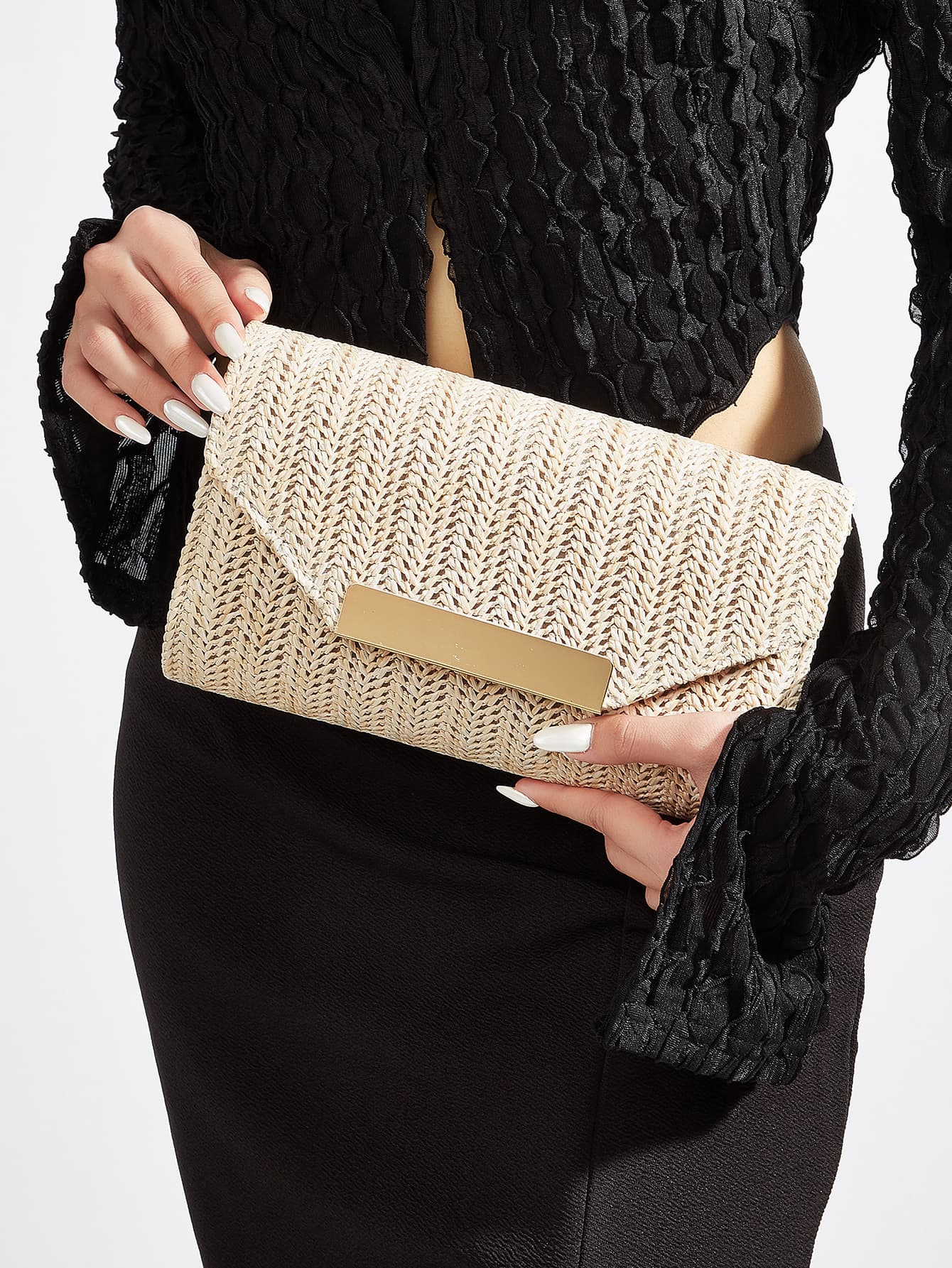2026 New Knit Handbag Wedding Premium Envelope Dinner Bag Cross-border Hot Cross-border Messenger Chain Women's Bag